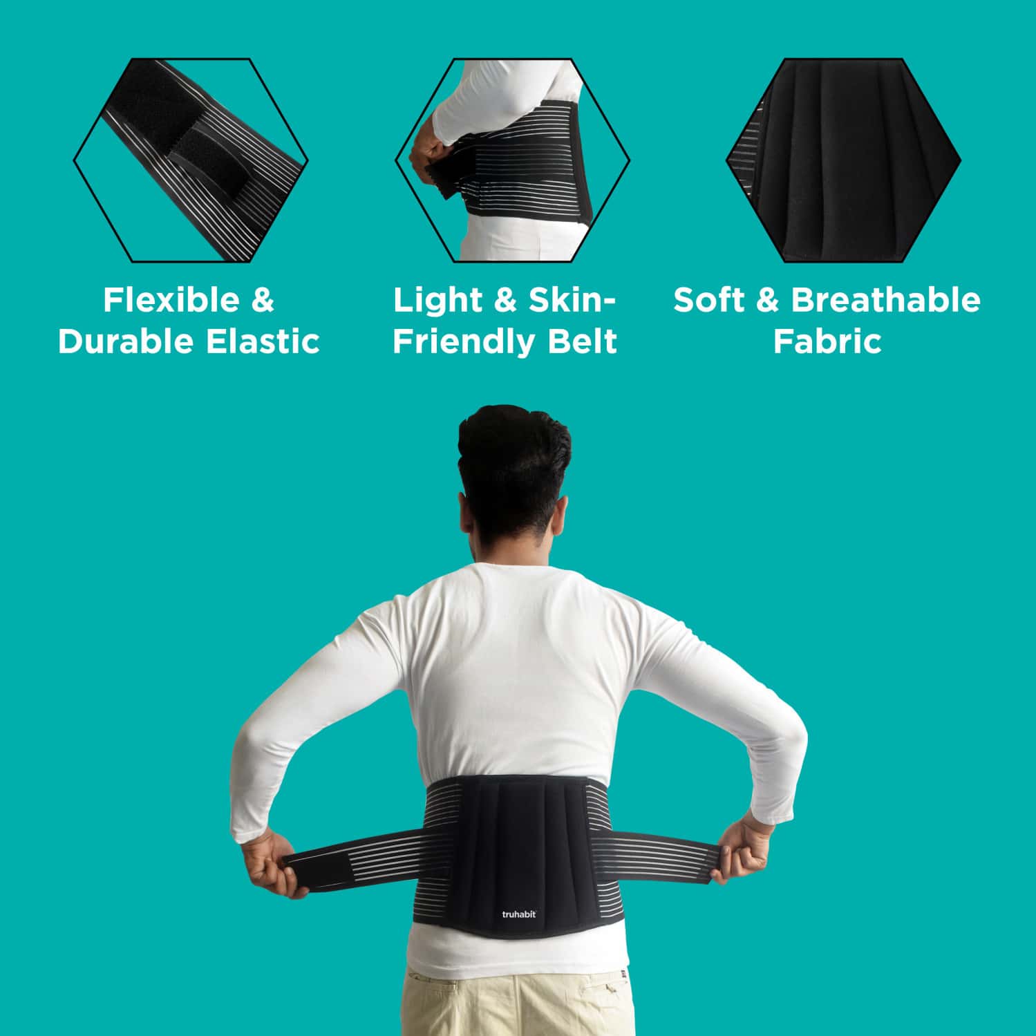 Buy TRUHABIT LUMBAR SACRAL BELT (MEDIUM) BACK PAIN BELT FOR BACK PAIN