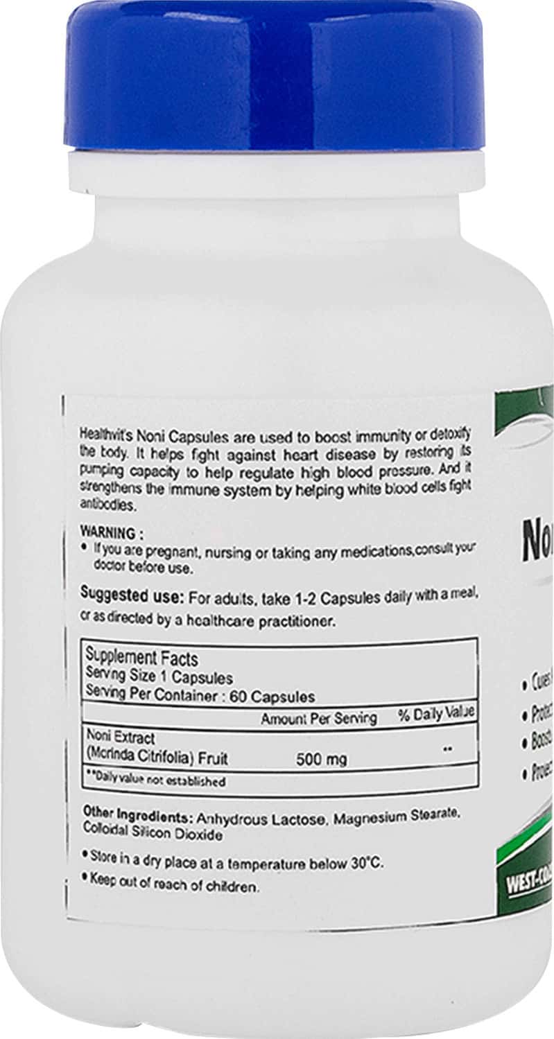 Buy HEALTHVIT NONI EXTRACT 500 MG ANTIOXIDANT 60 CAPSULES Online