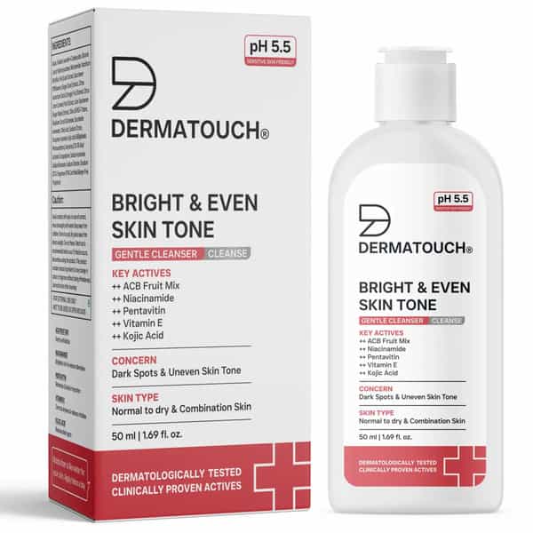 Dermatouch Bright & Even Skin Tone Gentle Cleanser | Ph 5.5 Daily Face Wash | 50Ml