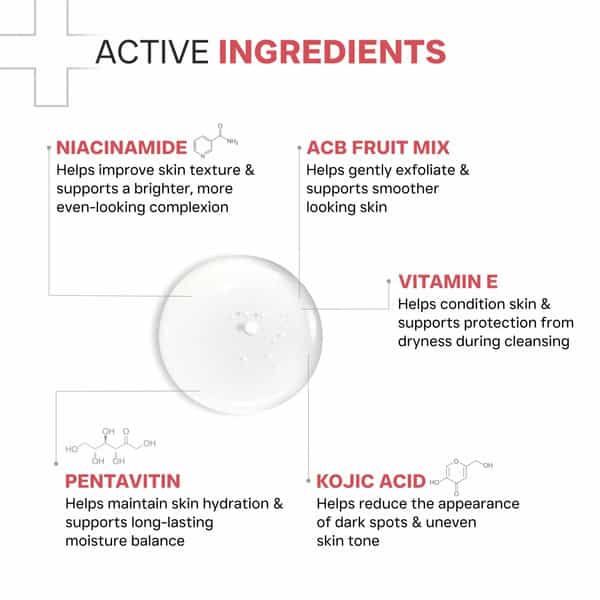 Dermatouch Bright & Even Skin Tone Gentle Cleanser | Ph 5.5 Daily Face Wash | 50Ml