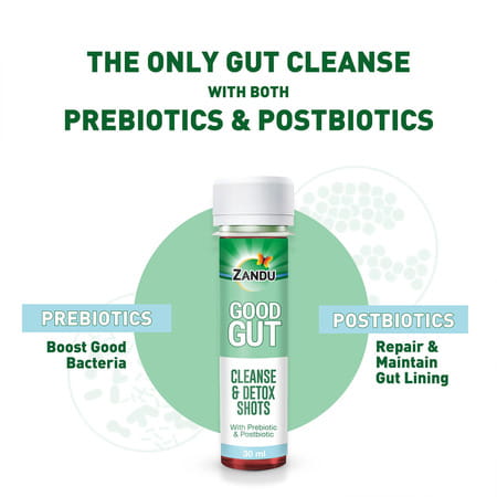 Zandu Good Gut Cleanse & Detox Shots With Prebiotics & Postbiotics 30ml X 30 Shots (900ml)