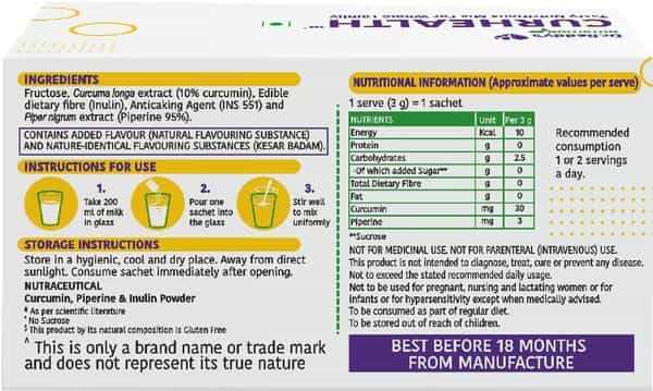 Dr. Reddy's Curhealth Immunity Booster With Curcumin Extract & Piperine |Kesar Badam |90G