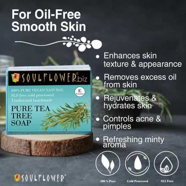 Soulflower Pure Tea Tree Soap 150Gm