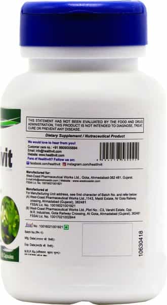 Healthvit Bramhivit Bramhi Powder 250 Mg -60 Capsules