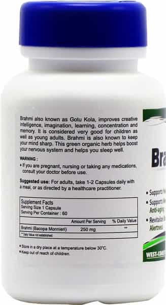 Healthvit Bramhivit Bramhi Powder 250 Mg -60 Capsules