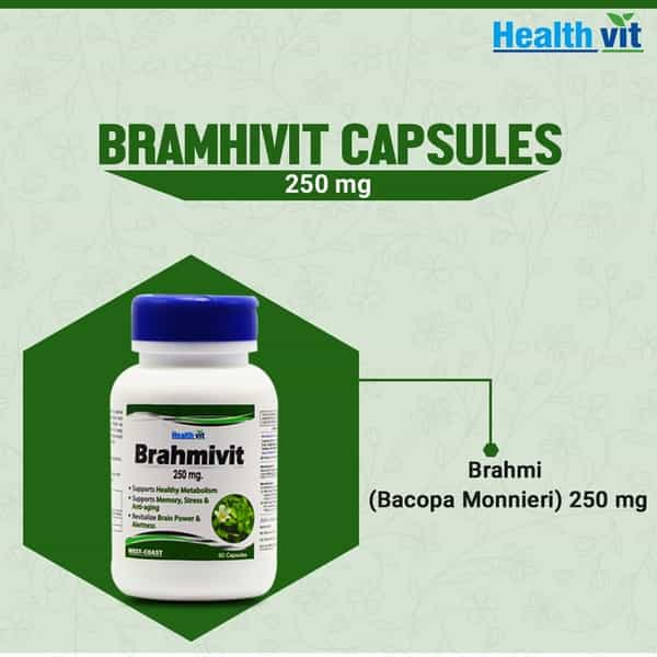 Healthvit Bramhivit Bramhi Powder 250 Mg -60 Capsules