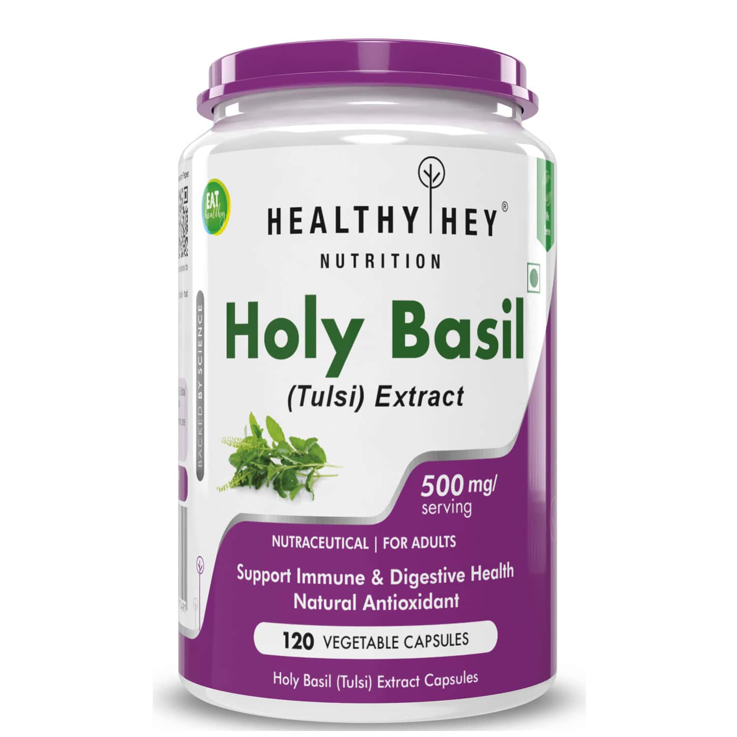 Healthyhey Tulsi Extract (holy Basil Extract) - Supports Stress - 120 Veg. Caps