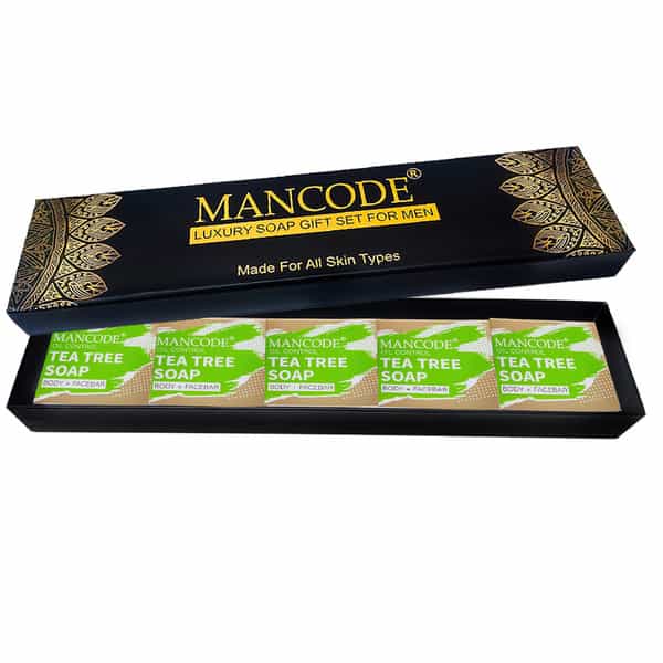 Mancode Luxury Tea Tree Soap Gift Set 5 X 125Gm For Men