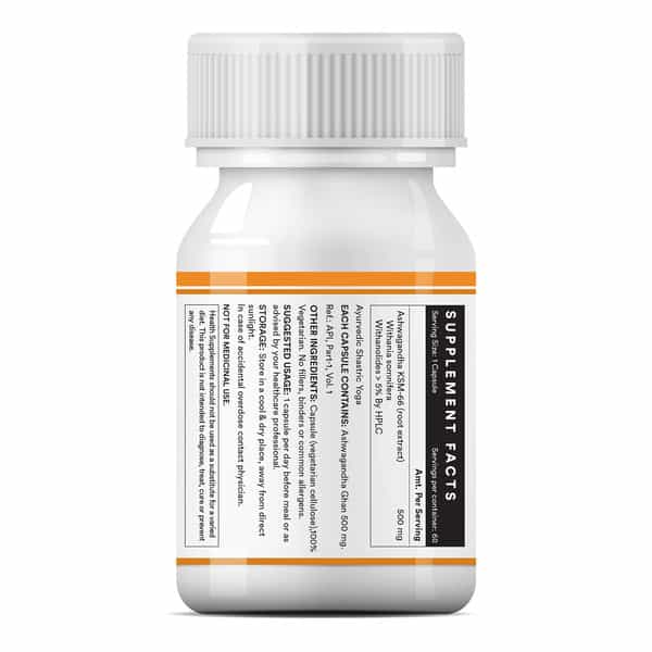 Inlife Ashwagandha Ksm-66 (500 Mg) | Extra Strength Natural Formulation | 60 Capsules
