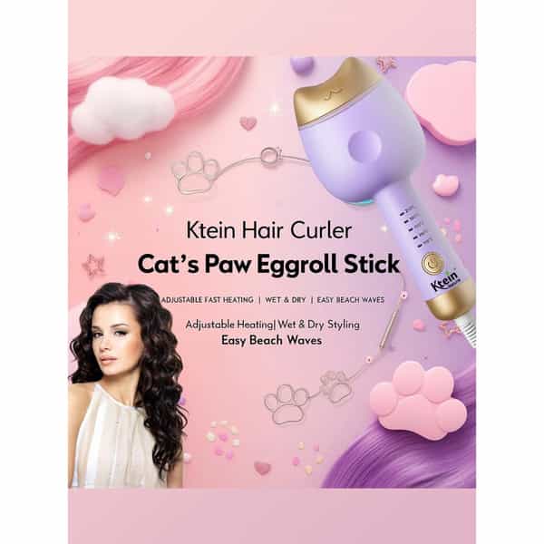 Ktein Hair Curler Cat's Paw Eggroll Stick | 3 Barrel Ceramic Curling Iron