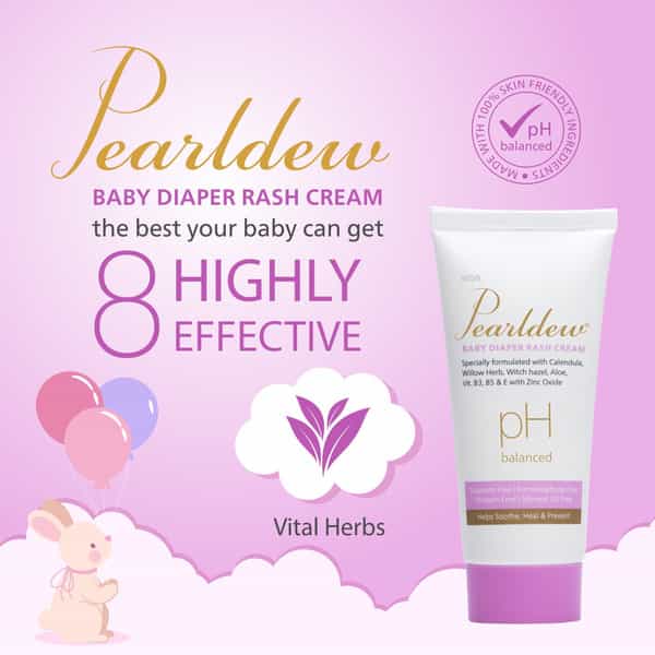 Pearldew Baby Diaper Rash Cream 50 Gm | With Calendula & Witch Hazel (Pack Of 2)