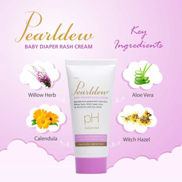 Pearldew Baby Diaper Rash Cream 50 Gm | With Calendula & Witch Hazel (Pack Of 2)