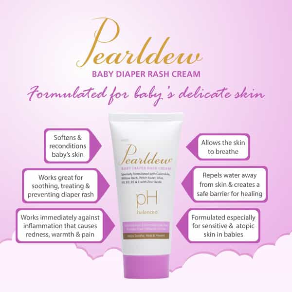 Pearldew Baby Diaper Rash Cream 50 Gm | With Calendula & Witch Hazel (Pack Of 2)