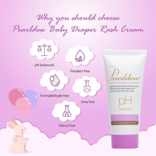 Pearldew Baby Diaper Rash Cream 50 Gm | With Calendula & Witch Hazel (Pack Of 2)