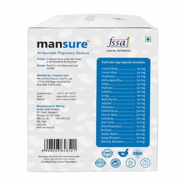 Mansure Combo - Massage Oil And Reproductive Health Capsules For Men