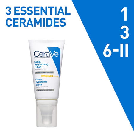 Cerave Am Facial Moisturizing Lotion For Normal To Dry Skin | Day Cream With Sunscreen Spf 50 | 50gm