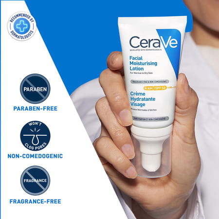 Cerave Am Facial Moisturizing Lotion For Normal To Dry Skin | Day Cream With Sunscreen Spf 50 | 50gm
