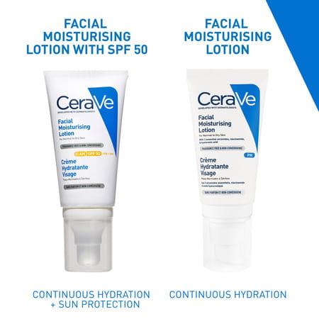 Cerave Am Facial Moisturizing Lotion For Normal To Dry Skin | Day Cream With Sunscreen Spf 50 | 50Gm