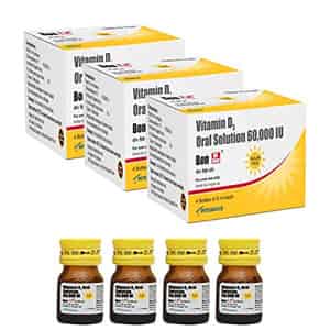 Bon Dk Shot Sugarfree Vitamin D3 Oral Solution (12 Shots-5ml Each) Pineapple Flavour (12 X 5 Ml)