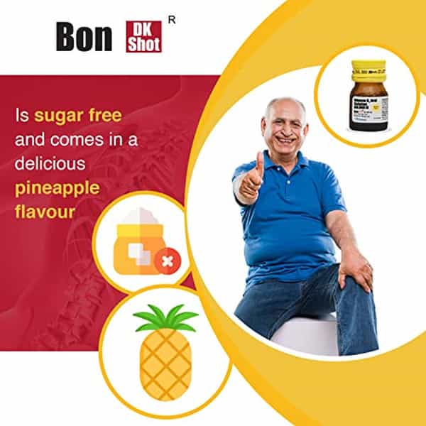 Bon Dk Shot Sugarfree Vitamin D3 Oral Solution (12 Shots-5Ml Each) Pineapple Flavour (12 X 5 Ml)