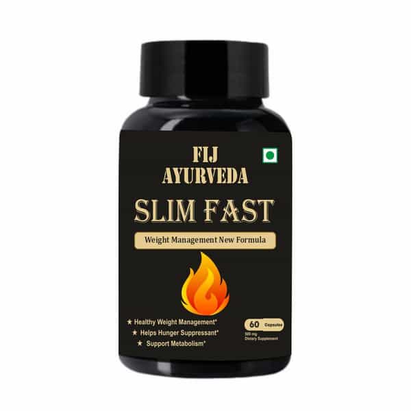 Fij Ayurveda Slim Fast Capsule|Men & Women|Weight Management | Belly Fat & Fat Burn|500Mg - 60 Nos