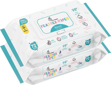 R For Rabbit Feather Aqua Baby Wipes (Combo Of 2)