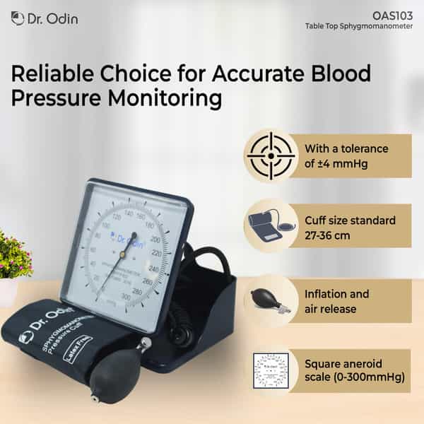 Dr. Odin Oas103 Table Top Aneroid Sphygmomanometer Precision Blood Pressure Monitor 1 No's