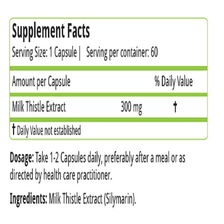 Natures Velvet Milk Thistle 300mg Pure Extract | 60 Veg Capsules