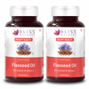 Bliss Welness Organic Flaxseed Oil Omega 3 6 9 Heart Brain Health - 60 Softgel Capsules(Pack Of 2)