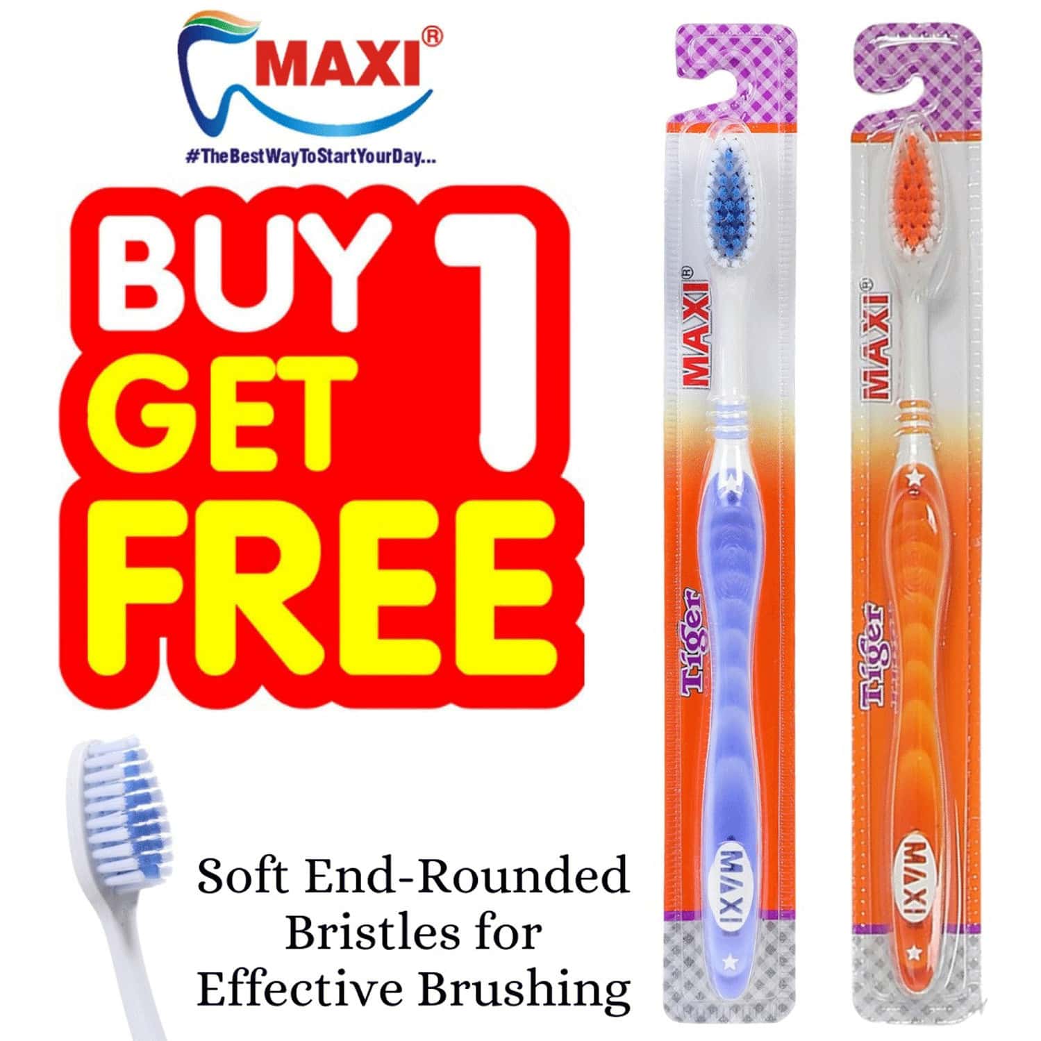 Maxi Tiger Toothbrush (Buy 1 Get 1 Free)