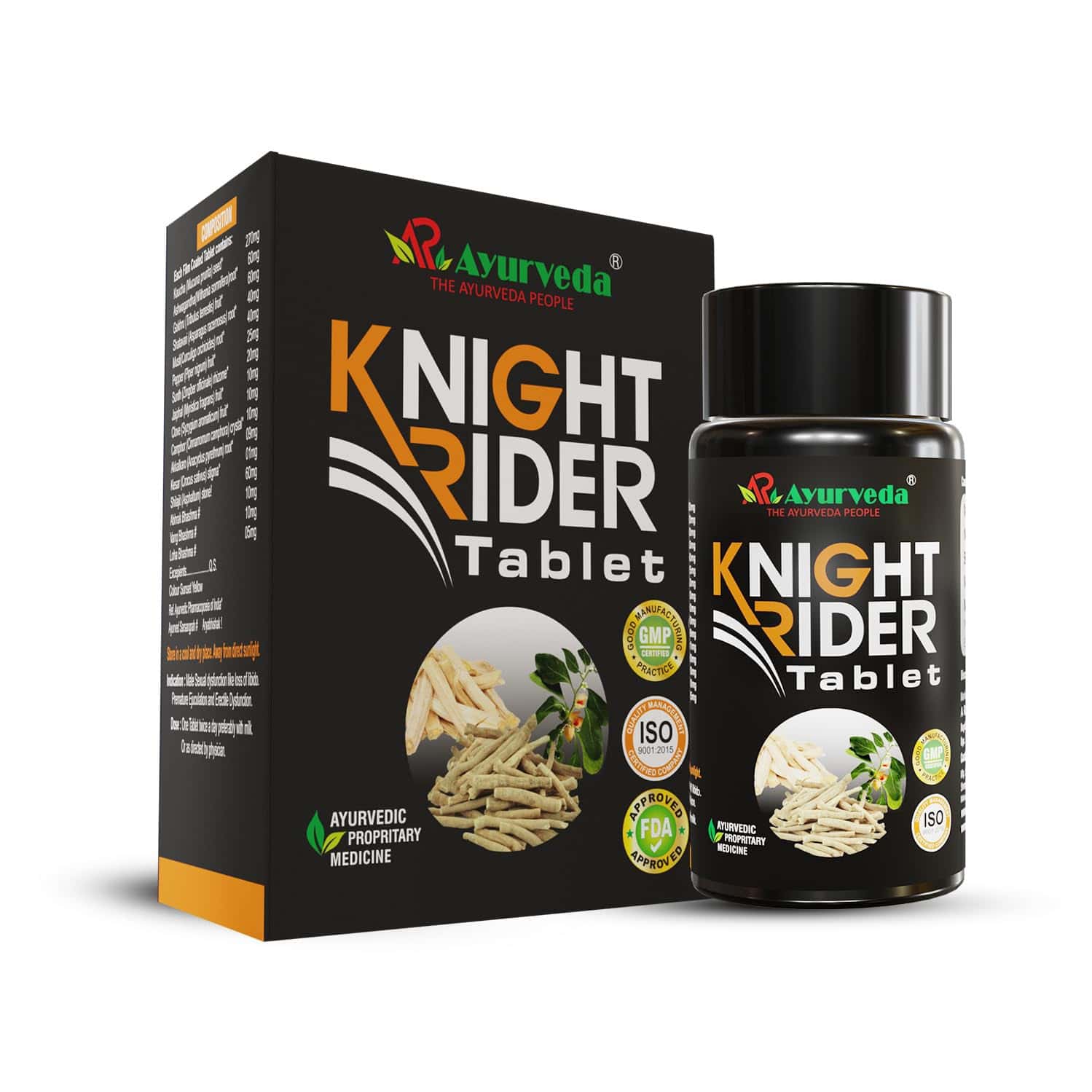 A R Ayurveda Knight Rider Ayurvedic Tablets For Men For Stamina Booster & Immunity - 60 Tablets