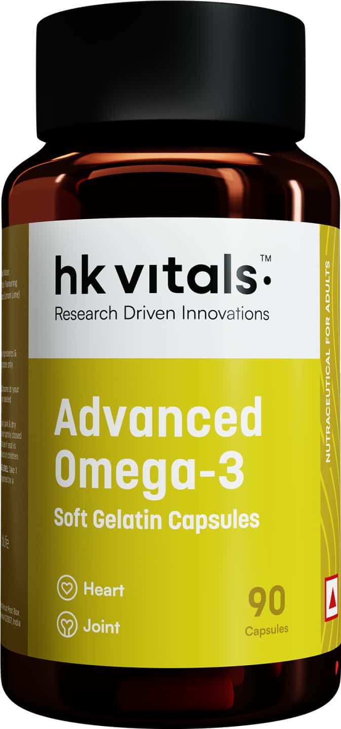 Hk Vitals Advanced Omega 3 | 1000 Mg Omega 3 With 360 Mg Epa & 240 Mg Dha | 90 Capsules