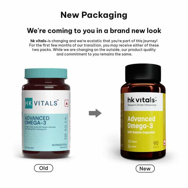 Hk Vitals Advanced Omega 3 (90 Caps) | 1000Mg Fish Oil | 360Mg Epa & 240Mg Dha