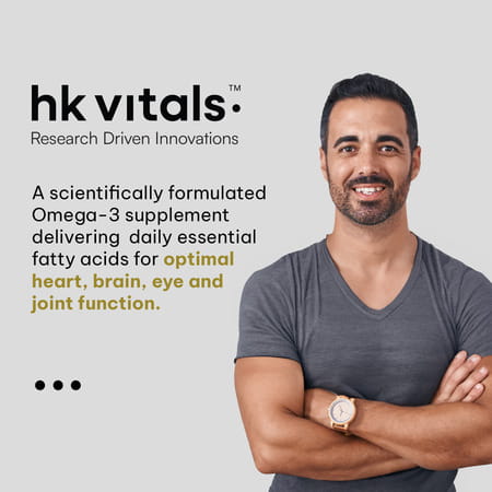 Hk Vitals Advanced Omega 3 | 1000 Mg Omega 3 With 360 Mg Epa & 240 Mg Dha | 90 Capsules