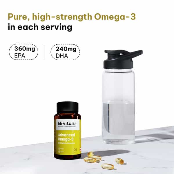 Hk Vitals Advanced Omega 3 (90 Caps) | 1000Mg Fish Oil | 360Mg Epa & 240Mg Dha