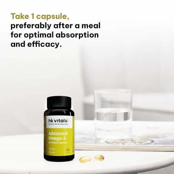 Hk Vitals Advanced Omega 3 (90 Caps) | 1000Mg Fish Oil | 360Mg Epa & 240Mg Dha