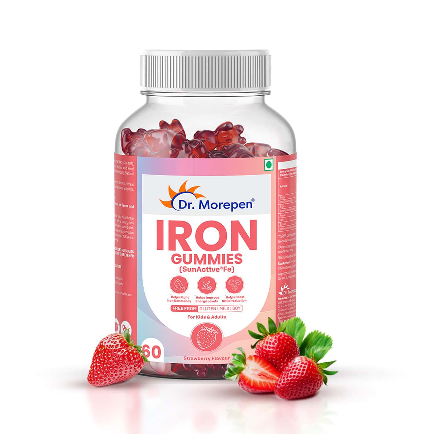 Dr. Morepen Iron Gummies With Sunactive®fe Fe- 60 Gummies