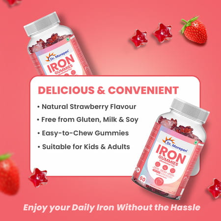 Dr. Morepen Iron Gummies With Sunactive®fe Fe- 60 Gummies