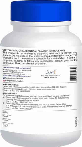 Healthvit Calvitan-Kid Kids Calcium With Vitamin D For Strong Bone Health|Healthy Growth 60 Tablets