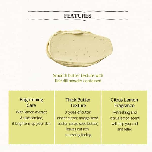 Skinfood Lemon Dill Butter Food Mask - Korean Face Cleanser - Korean Skincare - 120G