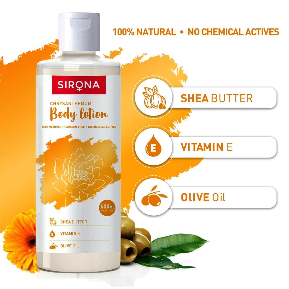 Buy SIRONA NATURAL CHRYSANTHEMUM BODY LOTION WITH SHEA BUTTER VITAMIN