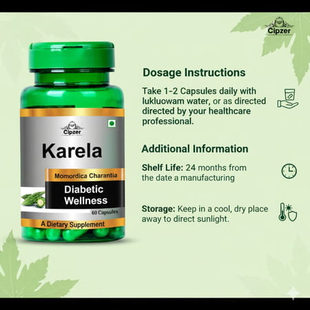 Cipzer Karela 30 Capsules | Supports Blood Sugar Balance & Metabolic Wellness