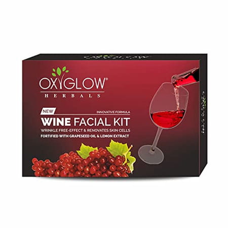 Oxyglow Wine Facial Kit|Wrikle Free Effect|Renovates Skin Cells|Lemon|Grapeseed Oil| 260gram