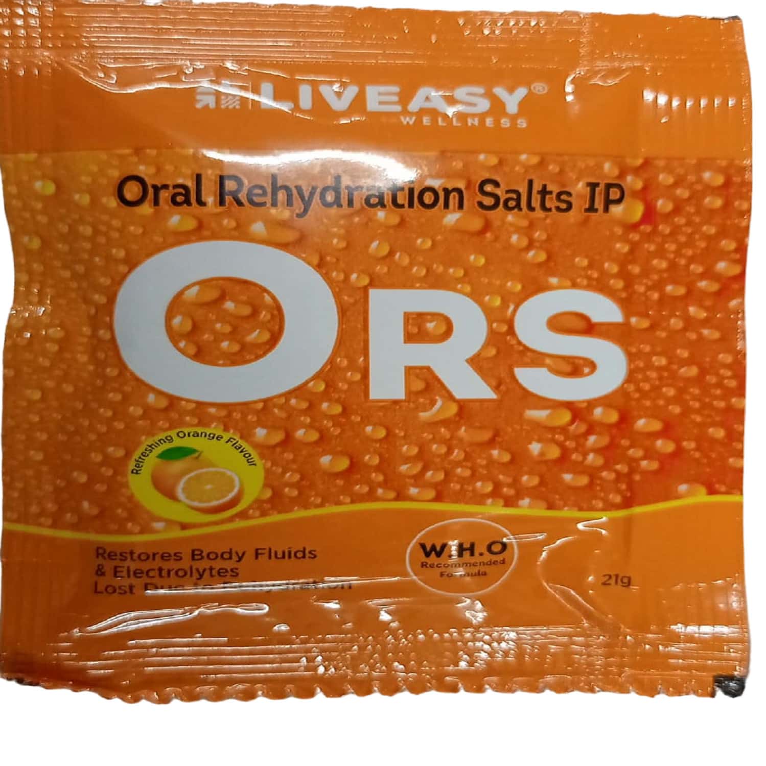 Liveasy Oral Rehydration Salt (ors) Sachet - Orange - 21 Grams