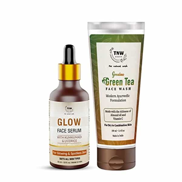 Tnw The Natural Wash Skincare Combo With Glow Face Serum & Green Tea Face Wash