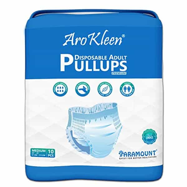 Arokleen Adult Diaper Pull-Ups Medium (Waist Size: 61 Cm-115 Cm) 10 Pcs Per Packet Pack Of 1