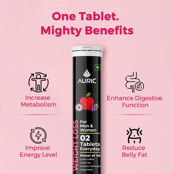 Auric Get Slim Effervescent | Weight Management | Fat Burner | 20 Tablets