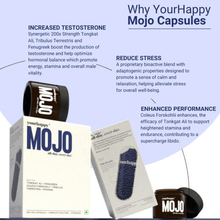 Yourhappylife Mojo Testosterone Supplement For Men - 30 Capsules