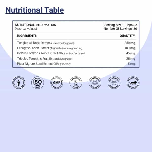 Yourhappylife Mojo Testosterone Supplement For Men - 30 Capsules