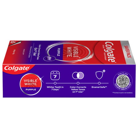 Colgate Visible White Purple Toothpaste (200g + 40g) 240 Gm